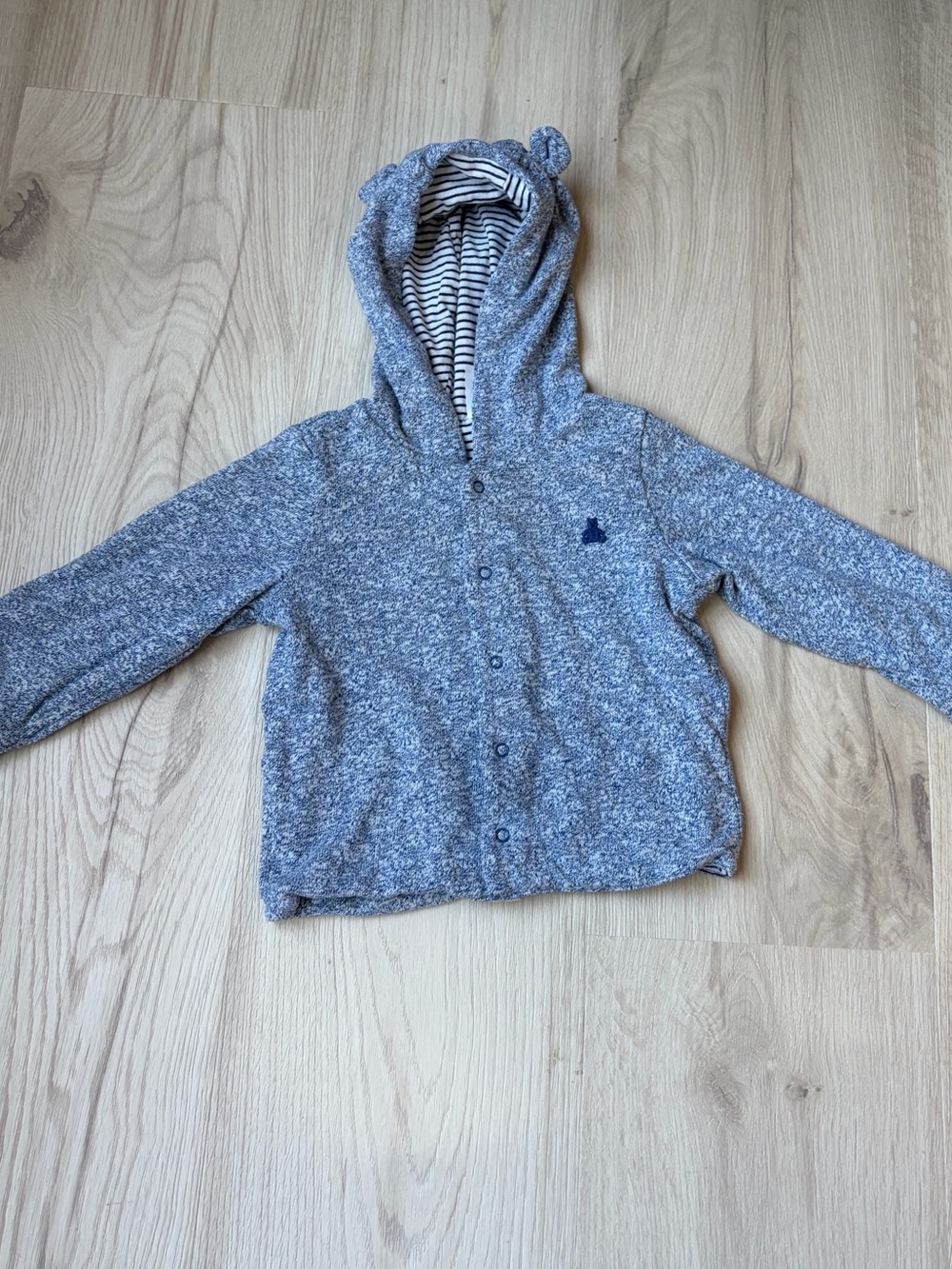 Baby GAP reversible sweater hooded navy size 12-18 months